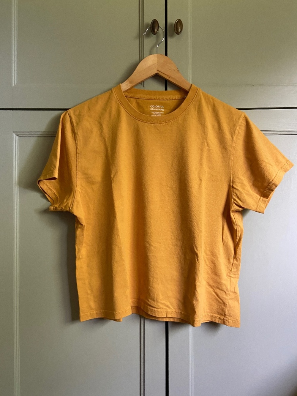 100% organic cotton boxy fit tee, Colourful Standard burned yellow